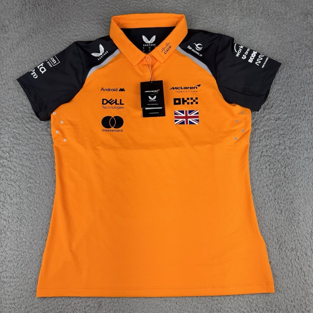 McLaren F1 Women's Lando Norris Team Drivers Polo Orange Sz US 6 NWT New